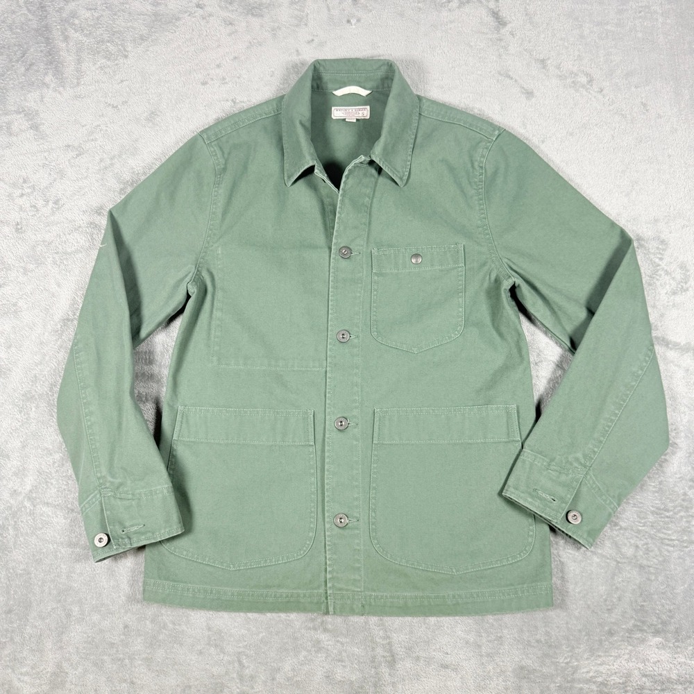 Wallace & Barnes Mens Small Twill Chore Barn Coat Sage Green Canvas J.Crew